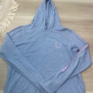 Vineyard Vines Blue Hoodie with Pink Logo